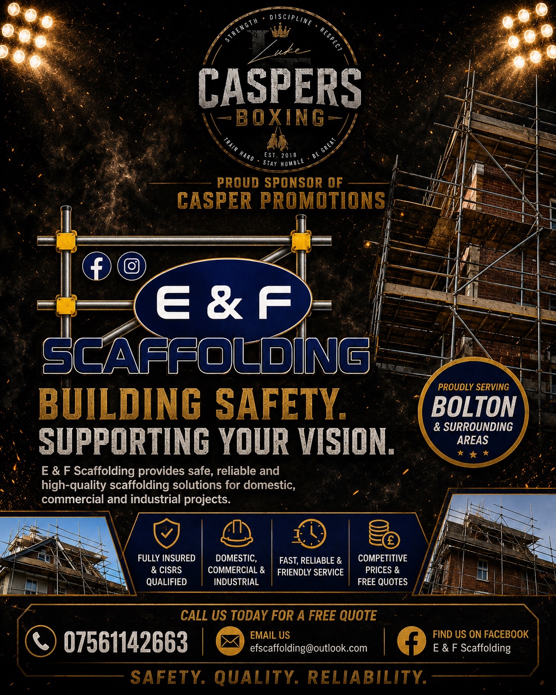 E and F Scaffolding sponsor artwork